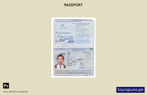 Plantilla de pasaporte de Estonia lista para imprimir